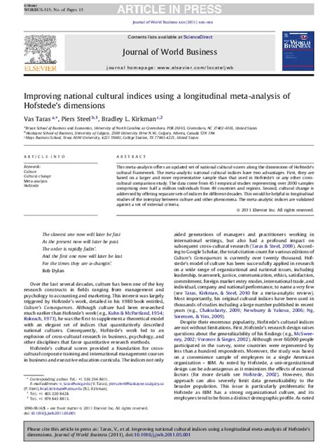 Improving national cultural indices using a  .
